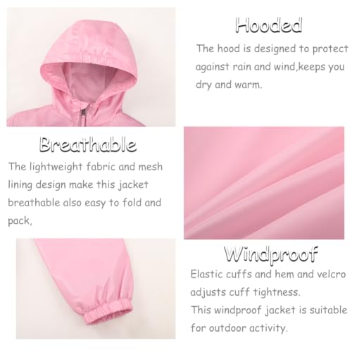 Image of SNOW DREAMS Boys Waterproof Rain Jacket Windbreaker Lightweight Coat Kids Raincoat Outerwear