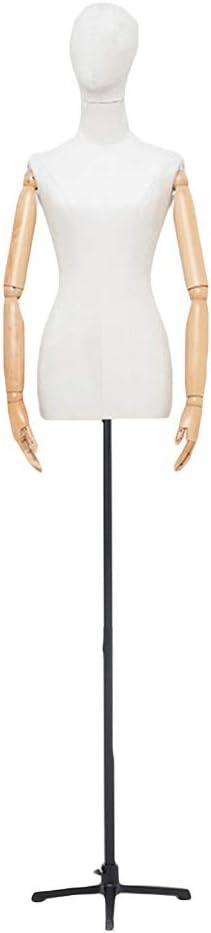 Mannequin Female Dummy Model Manikins Torso, Shop Window Body Busts Dress Form, Clothing Jewelry Display Stand, Adjustable Height (Gray) (Beige )