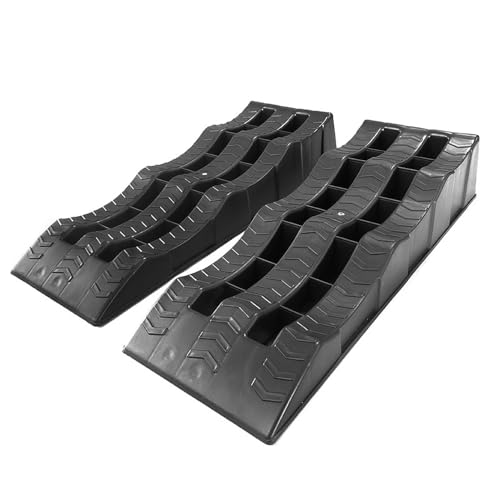 Lightweight Ramp Set - Trailer Leveling Blocks, Sturdy Wheel Wedge, Vehicle Support Pad, Stopper with Non-Skid Textured | Leveling Block Wheel Chocks for Car Rv Motorhome