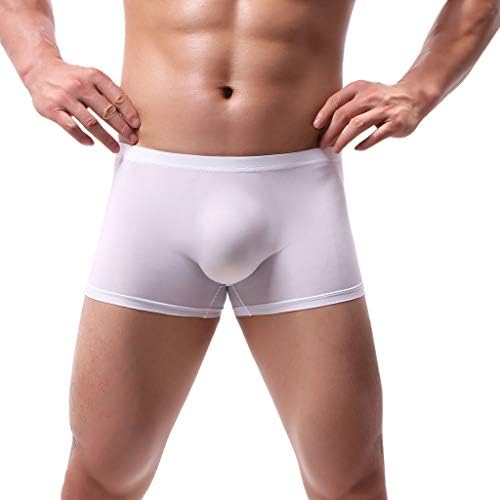 Men's Soft Comfortable Underwear Solid Breathable Shorts Stretch Silky Underwears