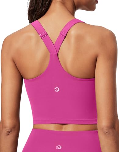 Image of Longline Sports Bras for Women Workout Crop Tank Tops with Built in Bras