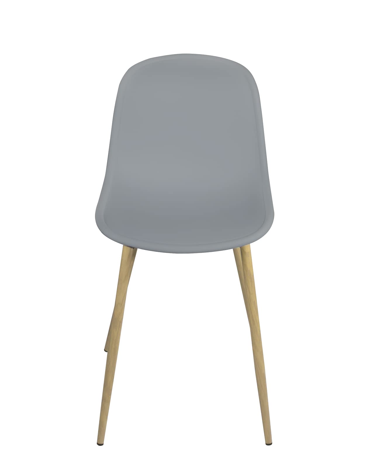 KAYELLES Lot de 4 chaises de Cuisine Pieds métal Imitation Bois YENI (Gris)