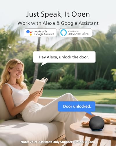 Image of Philips WiFi Keypad Door Lock with Handle, Built-in WiFi, APP Remote Control, Voice & Fingerprint Unlock, Smart Locks for Front Door with Auto Lock, Keyless Entry Deadbolt, Satin Nickel