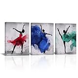 AoArtWZ Ballet Dancer Canvas Wall Art Abstract Dancing Painting Picture Prints Artwork for Girls Bedroom Dance Studio