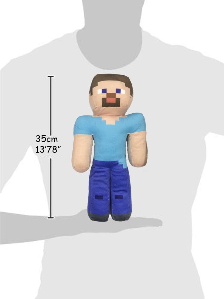 Plüsch Minecraft Videospielfiguren - Enderman, Lama, Ozelot, Schwein, Steve, Alex, Creeper, Wolf - Größen je nach Modell - Super Soft Qualität (Steve)