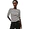 Tommy Hilfiger Damen Slim Cody Boat-Nk 3/4Slv Ww0Ww40589 L/S T-Shirt, Black (Black/Ecru STP), L