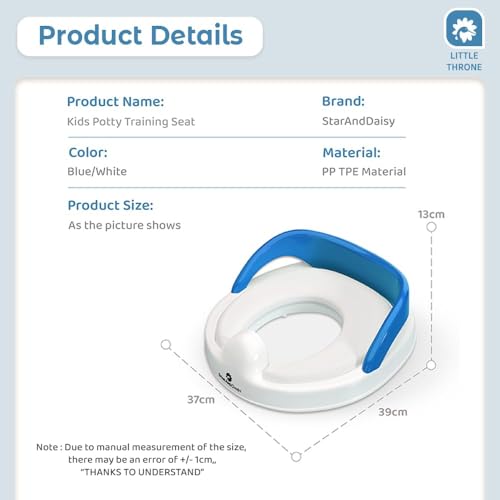 Image of StarAndDaisy Potty Seat for Kids 1-3 Years | Toilet Seat for Kids with Height Adjustable & Removable Soft Cushion, Fits All Western Toilets seat (Blue - White)