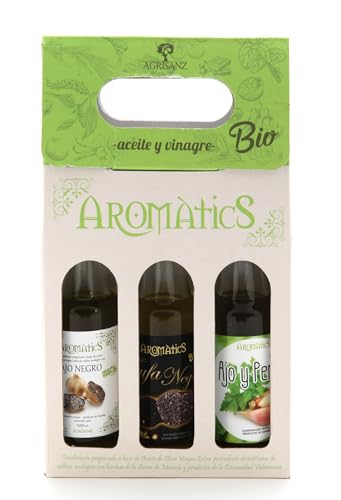 AGRISANZ- Set de Aceites de Oliva Virgen Extra, 3 Sabores,olive oil,condimentados a base de productos naturales,pack regalo/degustación. (Trufa negra)