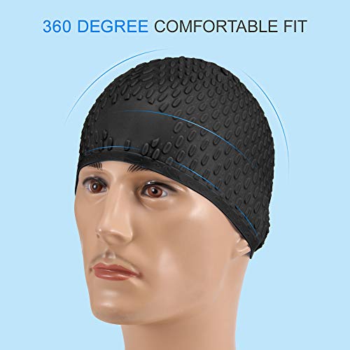Touca de natação de silicone para adultos homens mulheres touca de natação para cabelos longos cabel
