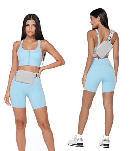 Fanny Belt Bag Waist Pack Crossbody Bags Bum Bag For Running Hiking Travel Workout Adjustable Strap For Women -Grey #TOP1