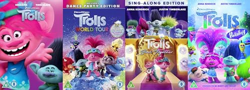 DVD Trolls Edición para Cantar Pack de 4 Películas para Tardes de Cine Familiar y Karaoke
