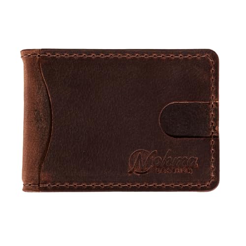 Men’s Leather Wallet – RFID Blocking Front Pocket Design with ID Window – Handmade Minimalist Slim Bifold, Gift for Men – Multiple Styles Available (Benjamin, Vintage Brown)3
