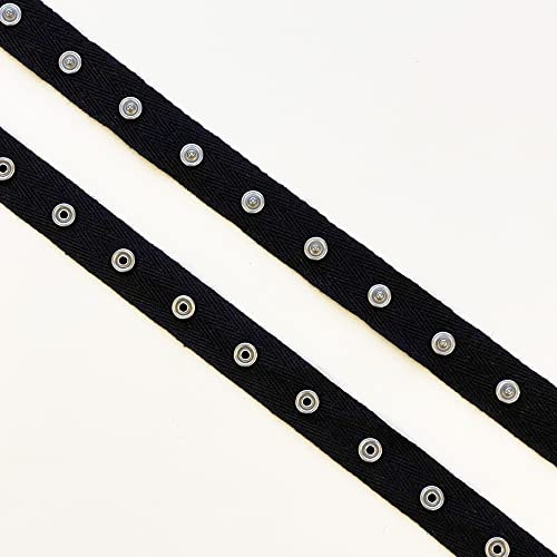 Black, White SNAP Button Tape Trim(3YD, 5YD /Pack) (Black, 5YD) - Thumbnail 2