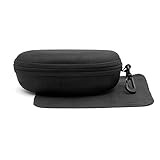 Xinmade Car Case, Driver Sports Sunglases Case with Clip and Zipper (Black)