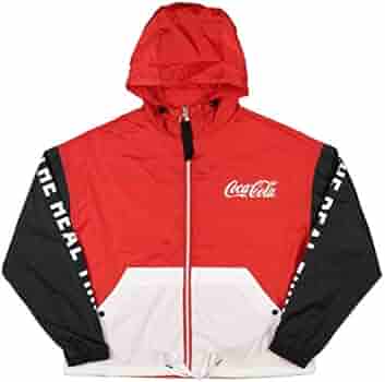 Coca-Cola Windbreaker Zip Up Hooded Track Jacket (Large 11