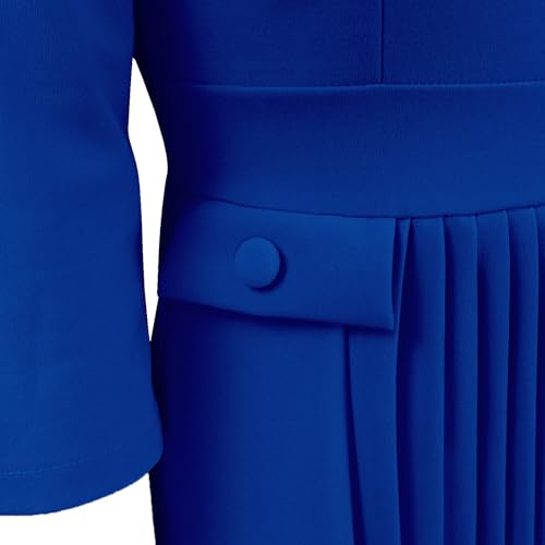 Image of Wear to Work Midi Dress for Women Business Casual A-line Dress Elegance Church Outfits