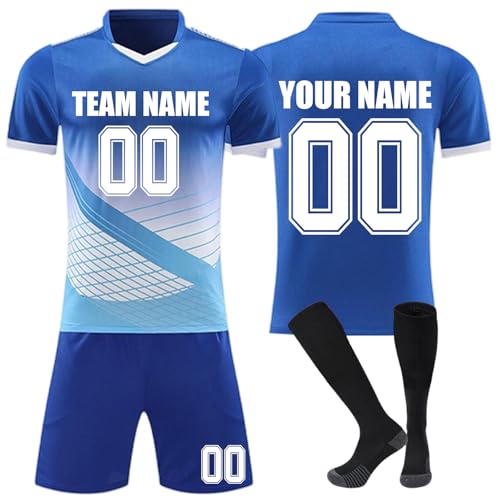 Camiseta fútbol Niño y Adulto Personalizadas Conjunto equipación Fútbol Hombres Casa/Visitante DIY Personalizadas Nombre y Número, camisetas deportivas, pantalones cortos y calcetines