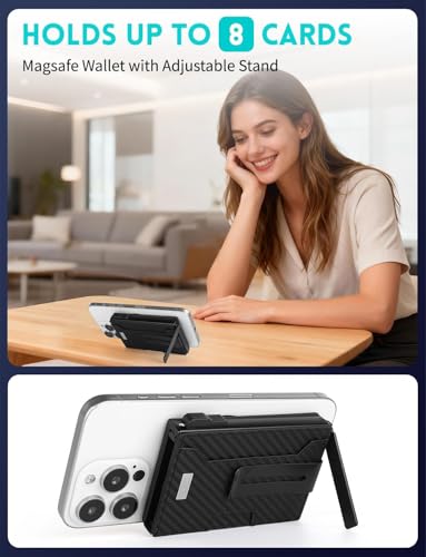 Image of Ridge Wallets for Men,Magsafe Wallet with money clip,Pop up wallet | Magneitc Wallet for iPhone 17 /16 /15 /14 /13 Pro Max,Magnetic Wallet stand,Slim wallets for men,pop up Wallets for Men's Gifts