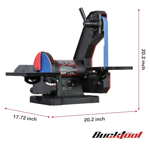 Image of BUCKTOOL Dual Speed Belt Disc Sander for Metal,1x42 inch Belt,8 inch Disc,4.8A