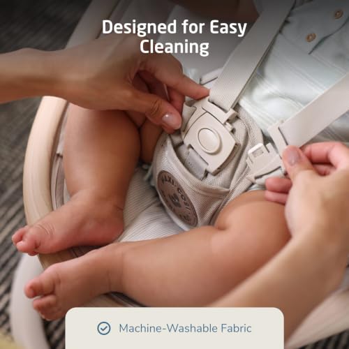 Maxi-Cosi Cassia Electric Baby Swing with Music - Classic Oat | 360-Degree Seat Rotation, 5 Swing Speeds & 12 Melodies; Motion Sensor Activation & 2 Recline Positions - image 8