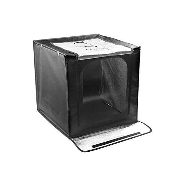 LIUXR Fotostudio Lichtzelt 60x60x60 cm Tragbare Faltbare Studiobox mit 5500K Dimmbare LED Beleuchtung Fotobox Zelte mit…