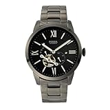 Fossil 44mm Townsman メンズ ブラックダイヤル ステンレススチール アナログ腕時計 - ME3172, ブラック///ホワイト, ブレスレット。