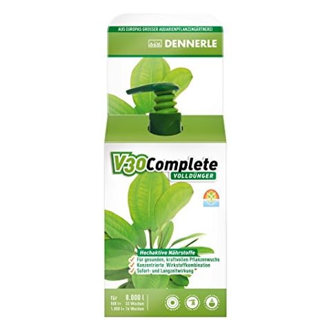 Dennerle V30 Complete, Volldünger für Aquarienpflanzen 4459 - Wasserpflanzen Dünger für Süßwasser Aquarien, 250 ml Cover