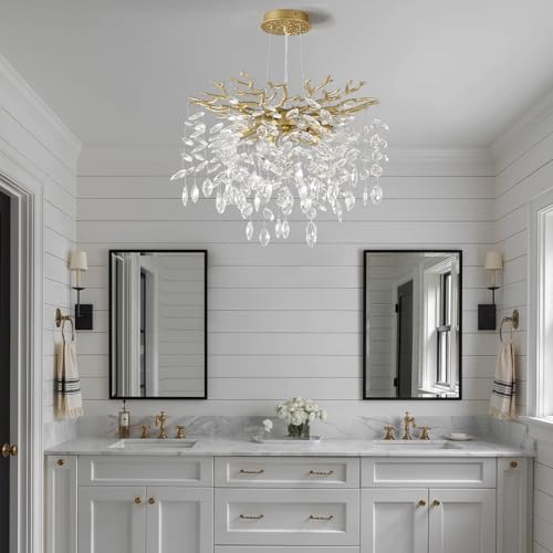 EGM 18" Gold Crystal Chandelier 6-Light Raindrop Dining Room Chandelier by EGM - Used condition - Image 7