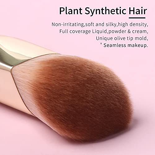 ENZO KEN Angled Foundation Brush for Liquid Makeup, Cream Contour Brush for Cream Makeup, Liquid Foundation Brush, Foundation Makeup Brushes for Concealer，Blush. (Pink, 11L) by ENZO KEN - Image 3