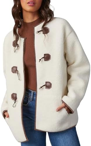 Dokotoo Womens Long Sleeve Jackets Fashion Faux Shearling Oversiz...