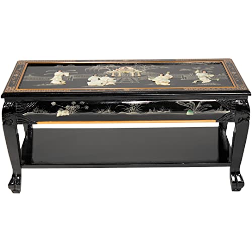 Oriental Furniture Black Lacquer Coffee Royal Ladies Table #TOP1