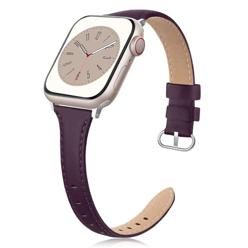 Bracelet cuir iWatch marron doré idéal pour le bureau et sorties