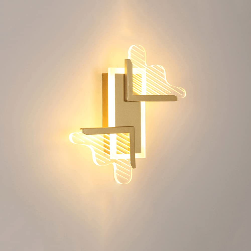 KXEcoLife Wall Sconce Geometrically Designed Acrylic Lamp LED 3-Color Mode Lighting for Corridor Stairs Indoor Fixture Lamps (1 Pack)