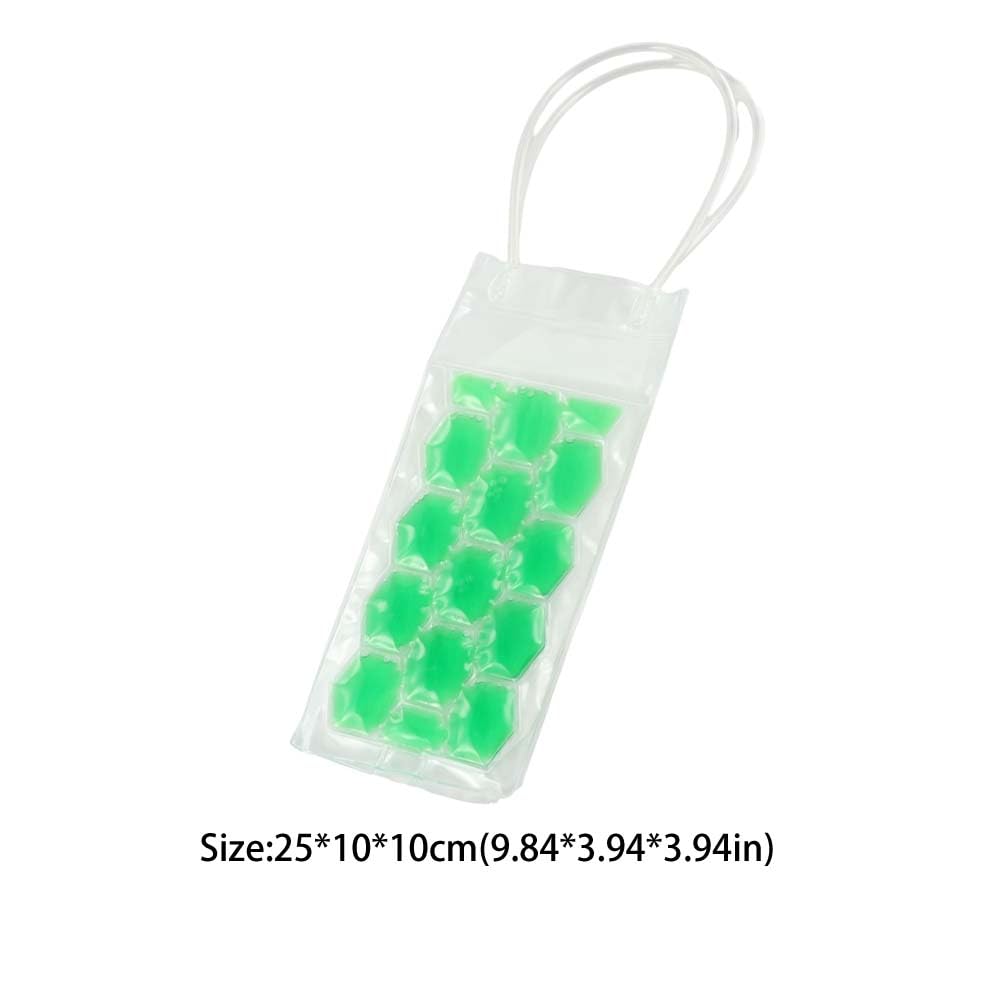 GUEDKIKL 2Pcs Wine Beer Cooler Bag, PVC Wine Bottle Freezer Bag Portable Wine Bottle Chiller, Wine Cooler Refrigerator with Handle for Travel Beverage Beer