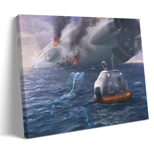 ZCHLATGDE Subnautica Póster Arte de Juego Pintura Decorativa Lienzo Arte de Pared Salón Póster...