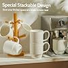 Sweese 21 Oz Large Mug Set, Porcelain Stackable Mugs Sets of 6, Coffee Cups with Handle for Coffee, Tea and Mulled Drinks, White