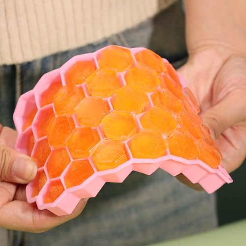 Molde de silicona para cubitos de hielo 37 cubos rosa miniatura 6