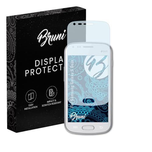 Bruni Screen Protector compatible with Samsung Galaxy S Duos Protector Film, crystal clear Protective Film (2X)