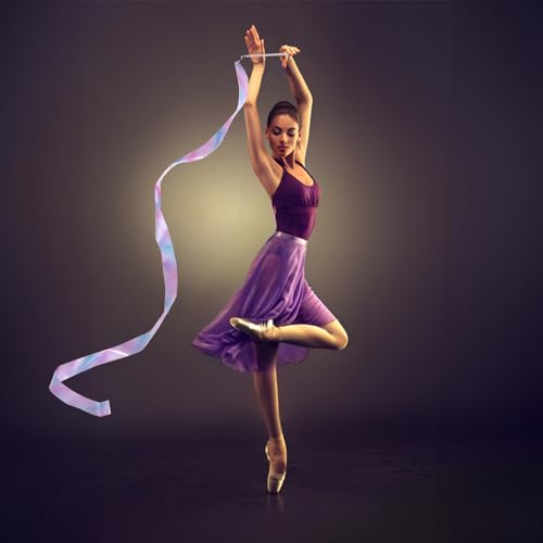 2 Rosa Gymnastikbändern für Kinder & Erwachsene | 2 Meter Band für Tanz, Gymnastik, Rhythmische Sportgymnastik, Zirkus, Bodentraining, Wettkampf | Ballerina-Zubehör | Aerobik®
