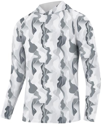 Image of FISHEAL Men's Camo Fishing Hoodie, UPF 50+ Long Sleeve Sun Protection Shirt