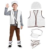 Wildarms Disfraz de Pastorcillo Navideño Niño 2025 - Vive la Magia en Fiestas, Teatro y Cabalgatas - Tallas 1-12 Años (3-4 años)