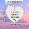 Gosknor Soul Sister Gift, Ceramic Hanging Friendship Heart Plaque Souvenir Crafts for Women Best Friends Bestie Sister Tough Time Gift Hang Sign Ornament for Wall Door Decor #1