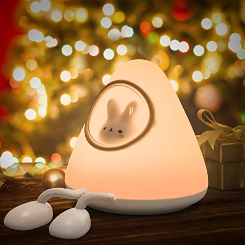 LISGHTJS Kids Night Light,Cute Bunny Baby Night Lights for Kids Room,Portable Rechargeable Touch Animal Nursery Toddler Girls Boys Night Light for Bedroom Kawaii Room Decor
