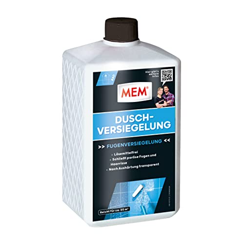 MEM Dusch-Versiegelung Für Nasszellen Auf allen Untergründen anwendbar Schließt Fugen und Haarrisse Anwendungsfertig Atmungsaktiv Lösemittelfrei 1 l Transparent