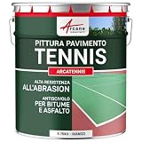ARCANE INDUSTRIES Pittura per campo da tennis, antiscivolo - ARCATENNIS - 3,75 kg (fino a 7,5 m² in 2 strati) Bianco