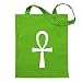 Kiwistar Ankh Cross Sac de Jute - imprimé Proverbes Motifs de énonciations Sac en Coton Sac à provisions de Remise en Forme à l'école Suspendu sur Une Longue poignée