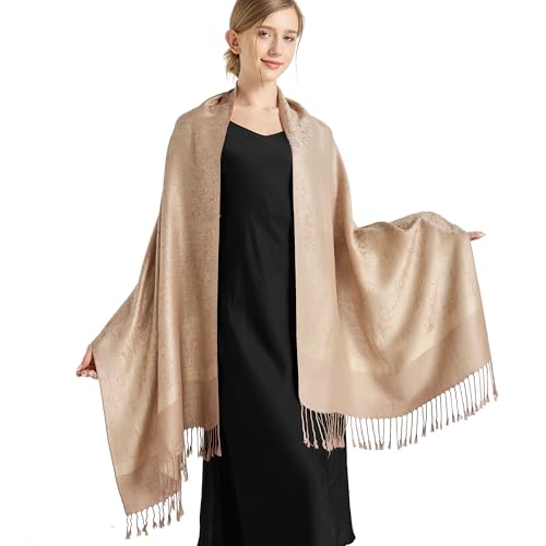Pashmina Schals und Tücher-lebendiger Frühling Herbst Beige Grau...