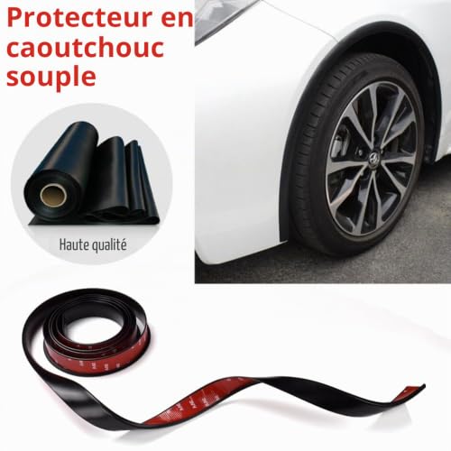 Garde-boue de roue pour auto évite les rayures du passage de roue noir - 5