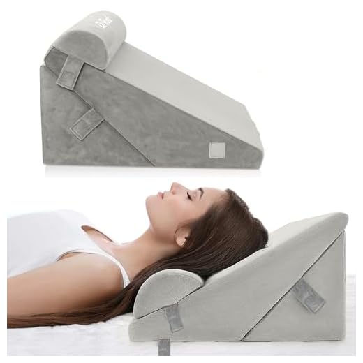 Dr Trust USA 354 Memory Foam Wedge Pillow for Sleeping, Back Support, Acid Reflux Relief, GERD, Anti-Snoring, Pregnancy, Leg Elevation, Adjustable Orthopedic Wedge Cushion Support with Headrest Neck