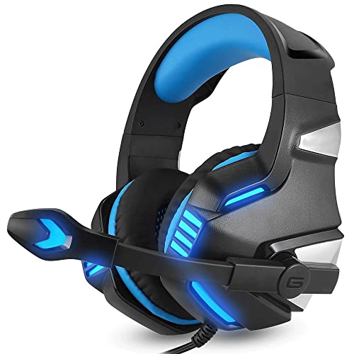 Gaming Headset with Microphone Noise Cancelling Headphones with Microphone Led Light Headset with Mic with 7.1 Surround Sound La